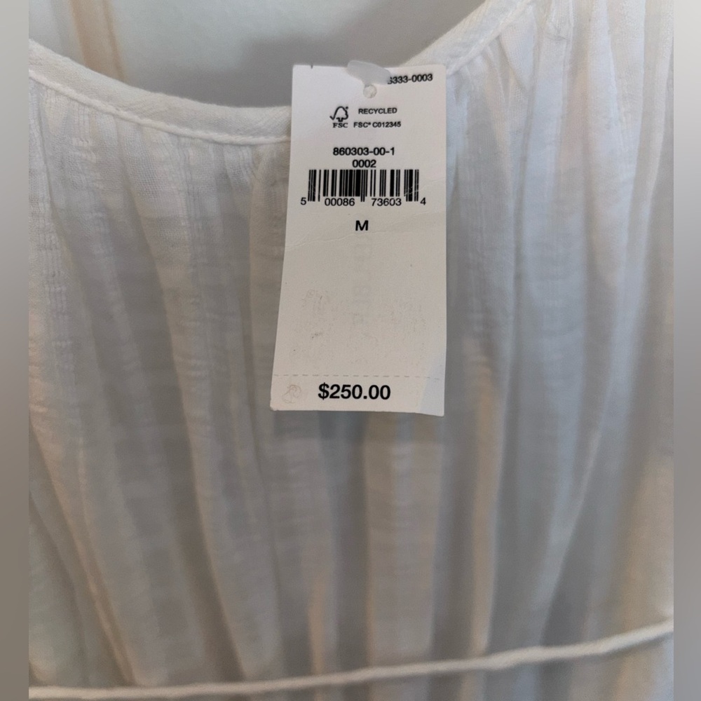 NWT retail $250 Elegant Size M Banana Republic  White Tiered Maxi Dress - Picture 6 of 7